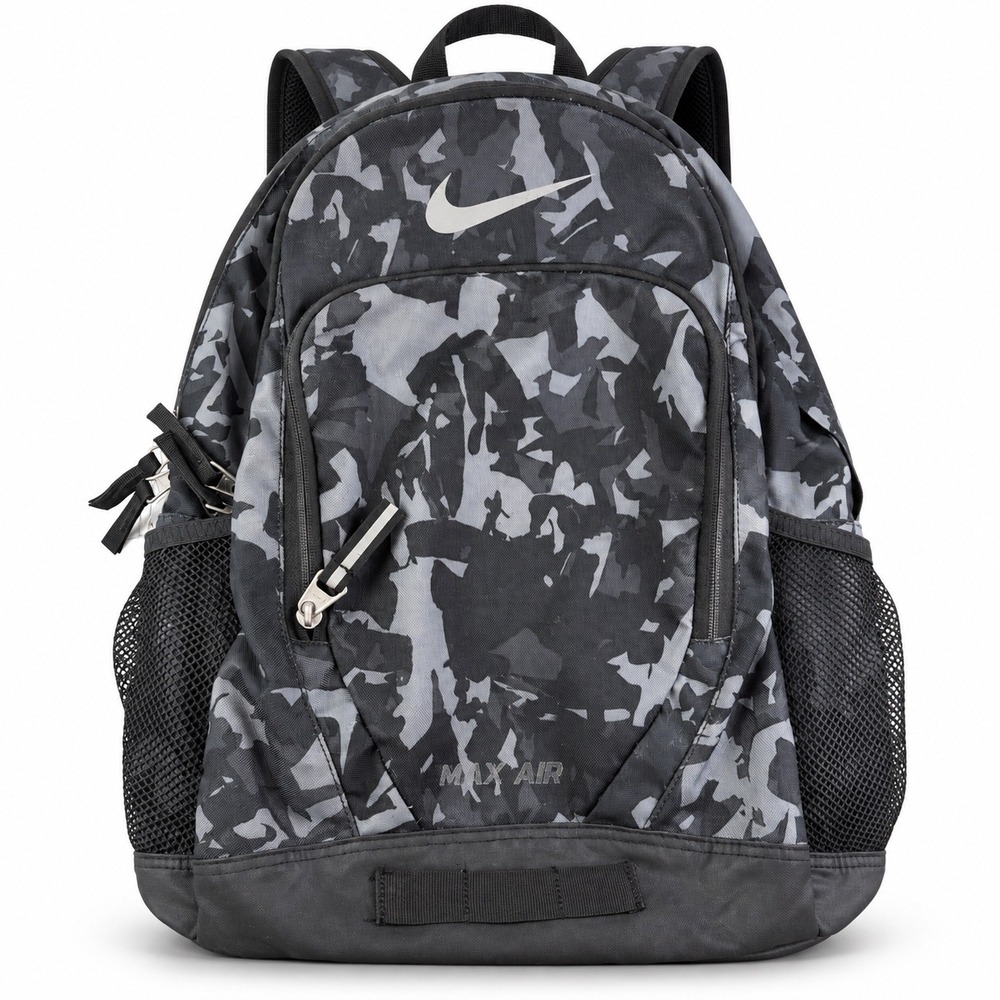 Nike Max Air Camo Gray Black Camouflage School Gym Backpack Unisex